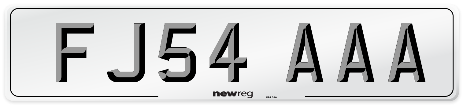 FJ54 AAA Number Plate from New Reg